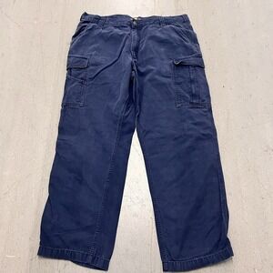 Carhartt Men's Cargo Pants Relaxed‎ Fit IRR Navy Blue Workwear Size 40x32